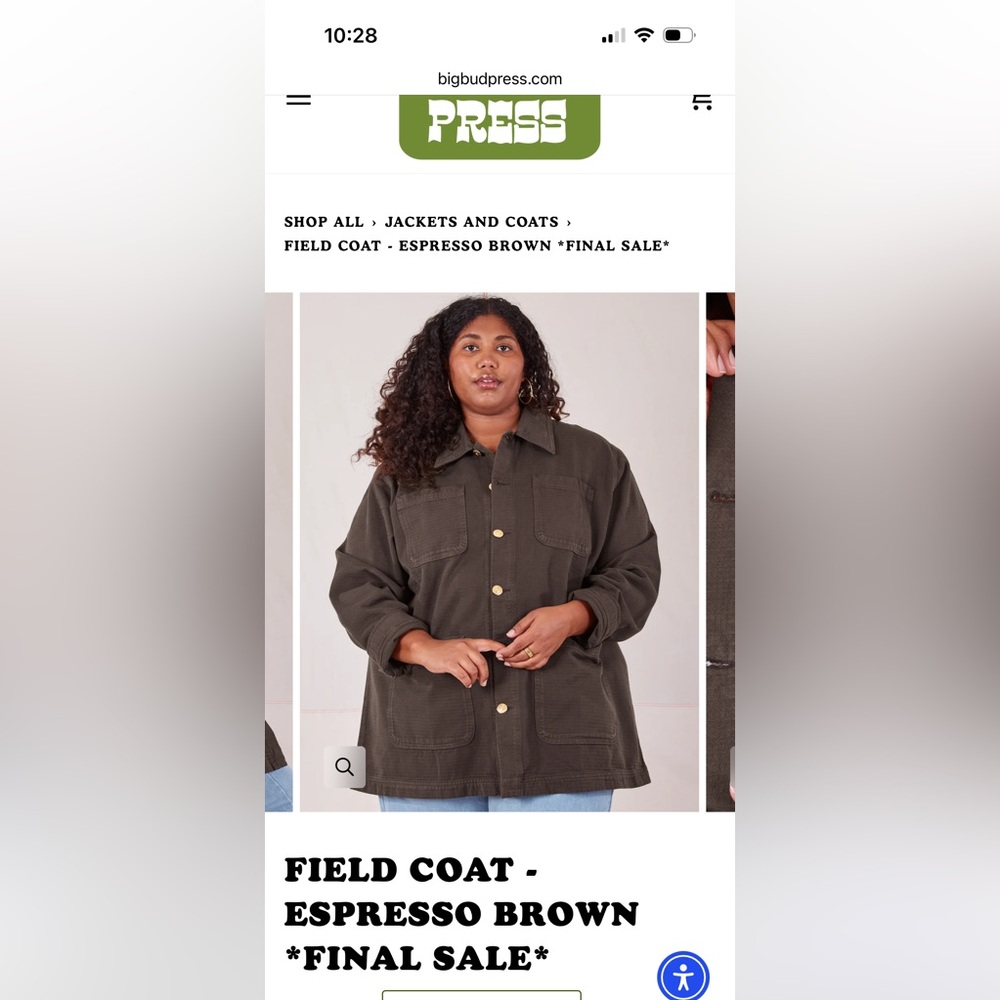 Big bud press field coat xsmall